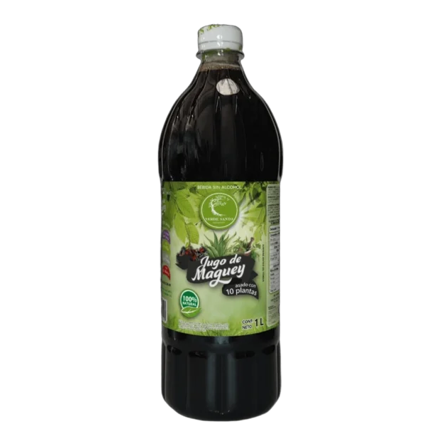 jugo de maguey asado con 10 plantas